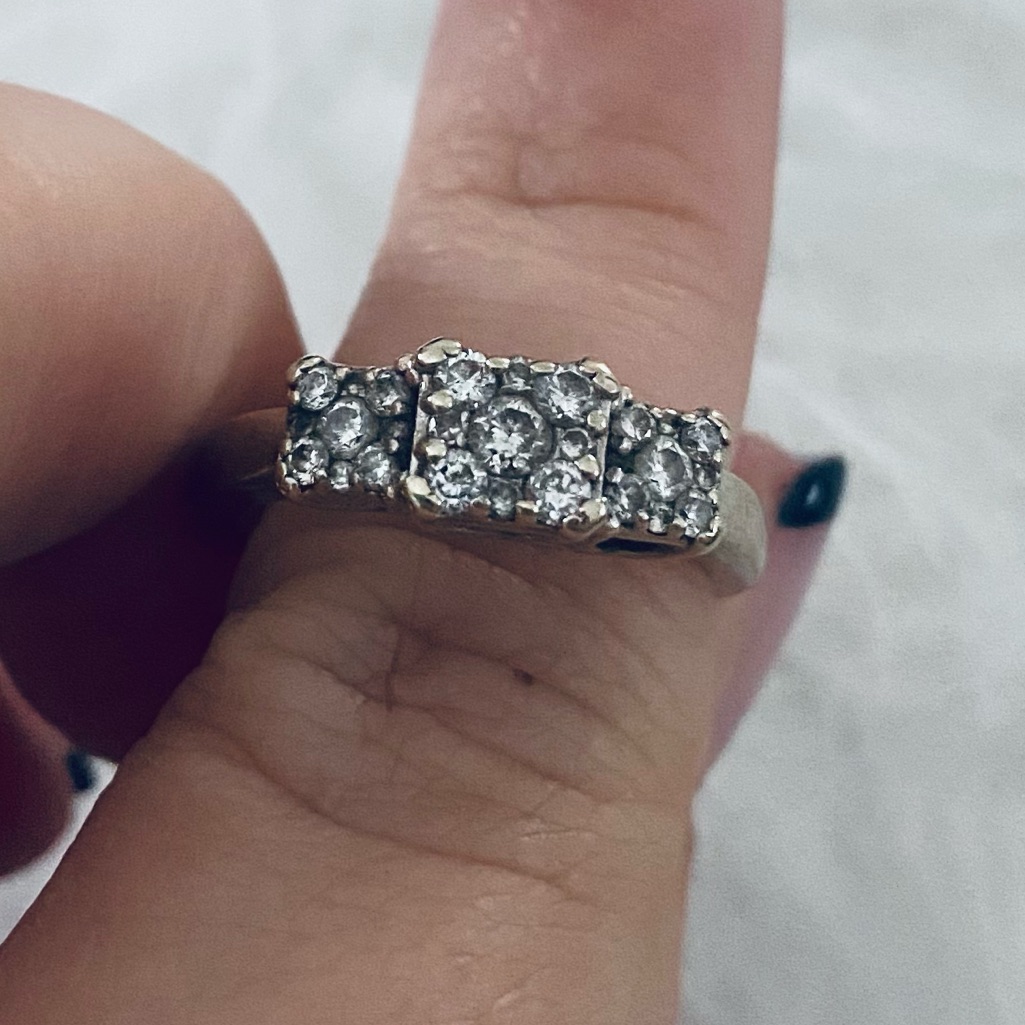 Past Present Future Pave 14k Diamond Ring 500$